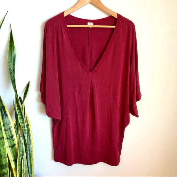 Wilfred Flowy Batwing T Shirt Red